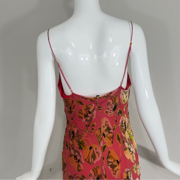 Betsey Johnson Y2K Coquette Silk Blend Velvety Floral Cowl Dress Beaded Hem Sz12 - Picture 7 of 15